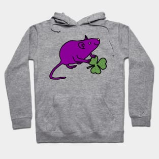 Purple Rat with Shamrock for St Patricks Day Hoodie